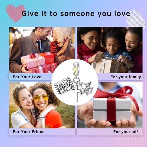 Miniatura 7 de LUXILLA Love You Best Friend Grandma Wife - Dije de corazón de plata de ley 925 para pulseras, collar, día de San Valentín, día de la madre, regalo