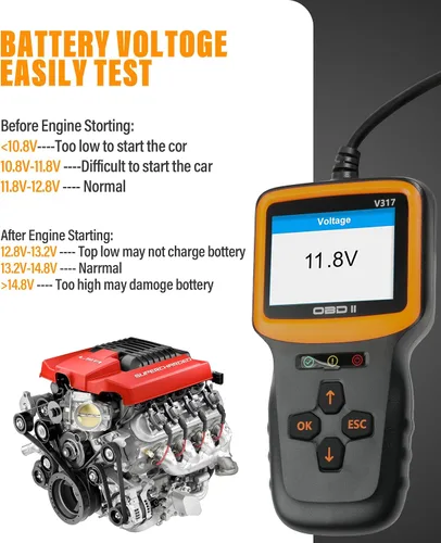 Miniatura 5 de YAKEFLY Herramienta de diagnóstico con escáner OBD2, lector de códigos OBD2 para auto, lector de códigos de fallas del motor, herramienta de escaneo
