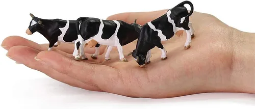 Miniatura 4 de AN4301 12PCS 1:43 animales de granja vaca o escala PVC bien pintado vaca uso para modelo paisaje decoración de escritorio ferrocarril diseño diorama