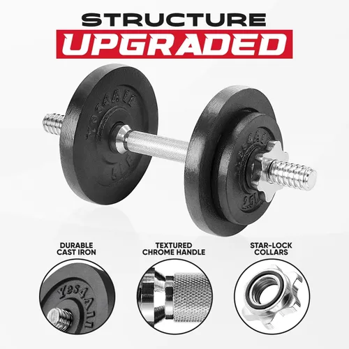 Miniatura 3 de Yes4All Juego de mancuernas ajustables con pesas y conector - Equipo de ejercicio y entrenamiento - Opciones de tamaño de 40 libras a 200 libras Z.