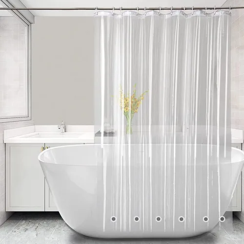Miniatura 13 de Cortina de ducha corta transparente de 60 pulgadas de largo, forro de cortina de ducha corta de plástico EVA 7G, 60 pulgadas de largo para baño