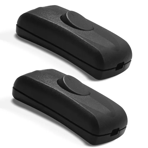 Betus Interruptor de cable en línea AC12V/110V/220V MAX 2A - Interruptores de botón de cable de encendido/apagado en línea para lámpara de