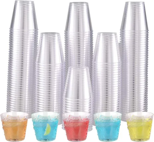 JOLLY CHEF 500 vasos de chupito desechables de 2 onzas, vasos de plástico de 2 onzas, ideales para Halloween, Acción de Gracias, fiesta de Navidad