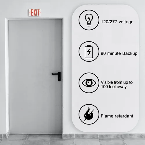 Miniatura 7 de Ciata Señal de salida de emergencia LED con batería de respaldo, luces de salida de incendios de emergencia, señal de salida iluminada, señales