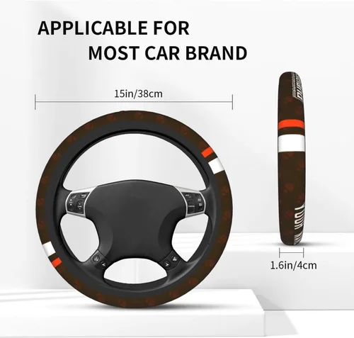 Miniatura 5 de Cleveland - Fundas personalizadas para volante de fútbol, con nombre y número, antideslizantes y absorbentes de sudor, accesorios para automóviles
