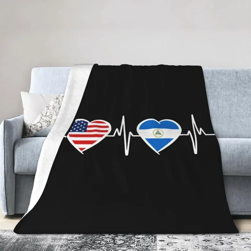 Miniatura 15 de Manta de franela cálida y ultrasuave con la bandera de Estados Unidos y Maryland, manta negra para todas las estaciones, decoración del hogar