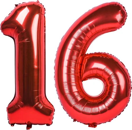 Miniatura 25 de Globo gigante de helio de 40 pulgadas, número 0 rojo, de poliéster, película de aluminio, 0-9, para niña y niño, autoinflable, dígito cero