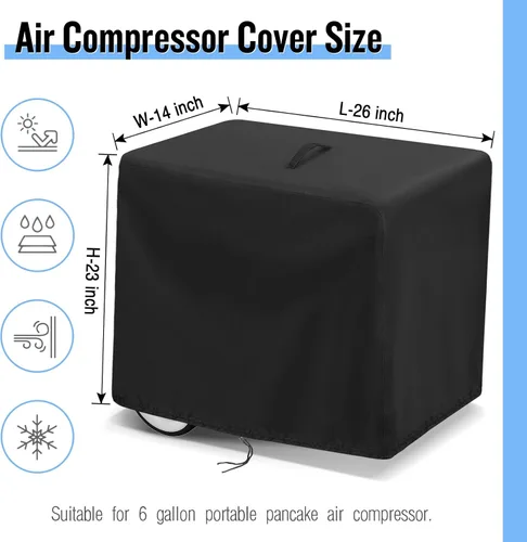 Miniatura 2 de Kingling Cubierta para compresor de aire, a prueba de polvo, impermeable, para compresor de aire portátil de panqueques de 8 galones, funda