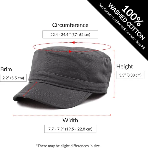 Miniatura 3 de The Hat Depot Cadet Military Army - Gorra de béisbol de algodón lavado con teñido anudado y algodón lavado básico y desgastado, gorra de algodón