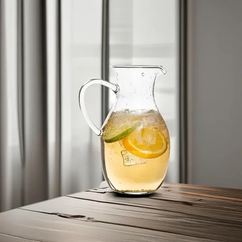 Miniatura 5 de Simax - Jarra pequeña de vidrio de borosilicato de 16 onzas con asa - Jarra Montessori para niños con boquilla para jugo de naranja, leche, té