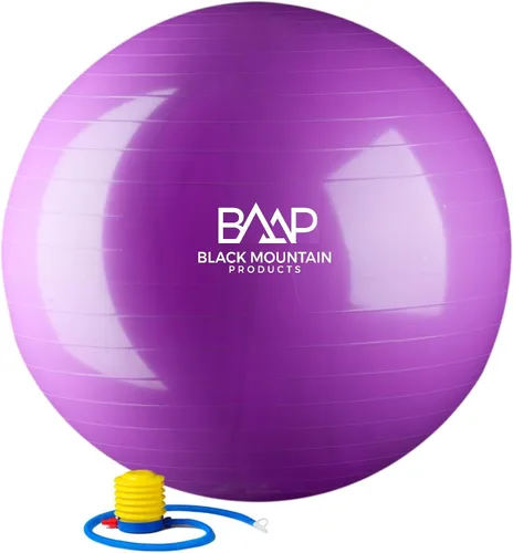 Miniatura 8 de Black Mountain Products Bola de yoga de estabilidad para ejercicio, bomba de pie, tapón de bola, extractor de enchufe, capacidad de peso estática
