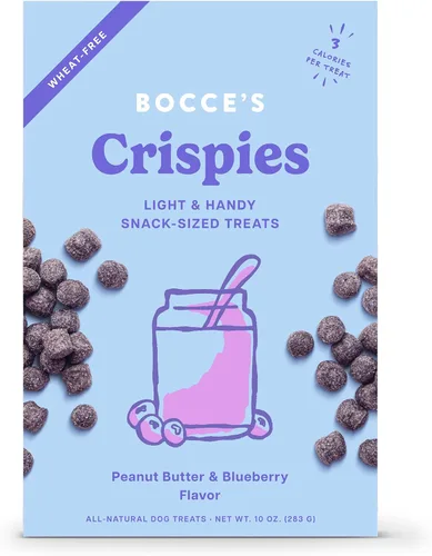 Bocce's Bakery PB + Blueberry Crispies Golosinas para Perros Bajas en Calorías Sin Trigo, 10 oz