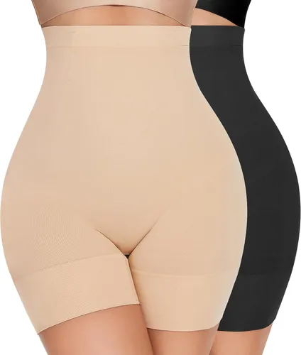 Miniatura 6 de YADIFEN Pantalones cortos moldeadores para mujer con control de abdomen, cintura alta, faja moldeadora para mujer, pantalones cortos moldeadores