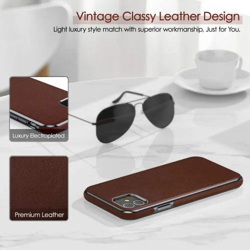 Miniatura 3 de LOHASIC Funda para iPhone 11, de cuero de lujo, delgada, resistente, antideslizante, agarre suave, antiarañazos, a prueba de golpes, compatible
