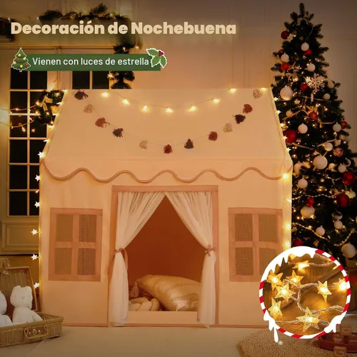 Miniatura 4 de Tienda de campaña para niños en el interior: con alfombra, guirnalda de borlas, tienda de campaña para niñas, casa de juegos para niños, juguetes