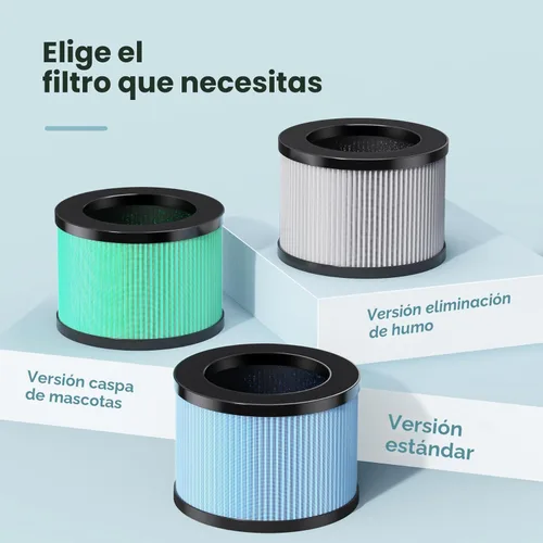 Miniatura 9 de AROEVE Purificadores de aire para dormitorio y hogar, filtro de 3 capas para humo, polen, alergias, caspa de mascotas, olor, modo de sueño para un