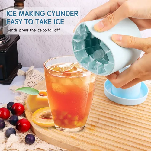 Miniatura 4 de Molde cilíndrico de silicona para cubitos de hielo, nuevo fabricante de cubitos de hielo 3D, descomprimir celosía de hielo, taza de hielo de fácil