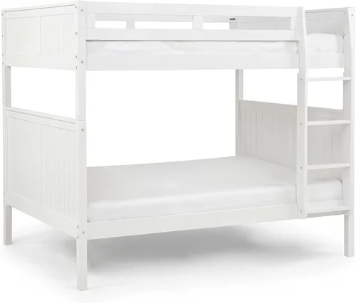 Miniatura 4 de Camaflexi Panel estilo litera de madera maciza, Twin-Over-Twin, escalera lateral adjunta, capuchino