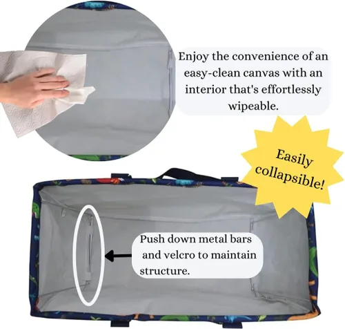 Miniatura 450 de NGIL Bolsa de comestibles reutilizable extra grande plegable de gran tamaño para comestibles, almacenamiento, picnic, playa, Bronco-negro occidental