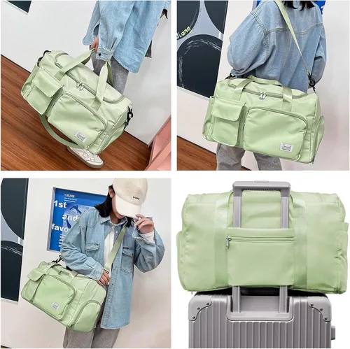 Miniatura 6 de Suruid Bolsa de gimnasio deportiva con compartimento para zapatos, bolsa de viaje con bolsillo separado seco y húmedo para hombres y mujeres, bolsa