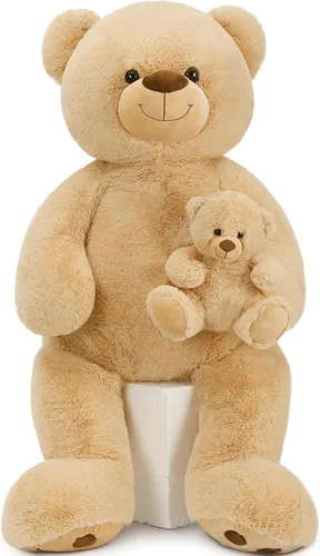Miniatura 8 de MorisMos Oso de peluche gigante, regalo de oso gigante suave para niñas, novia en San Valentín, Navidad, cumpleaños, 47 pulgadas, azul Azul claro