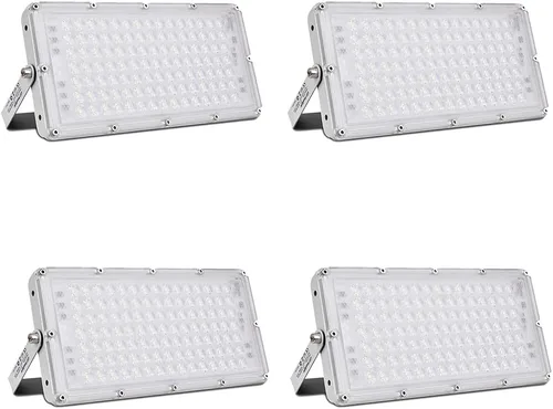 Miniatura 28 de papasbox Luz de inundación LED de 100 W para exteriores, luces de seguridad para exteriores de 8000 lúmenes, luces LED blancas cálidas de 3000 K