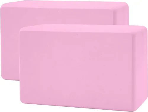 Miniatura 5 de Bloques de yoga - Paquete de 2 bloques de espuma de 3 x 6 x 9 pulgadas, sin látex, con bordes redondeados, bloques de ejercicio antideslizantes