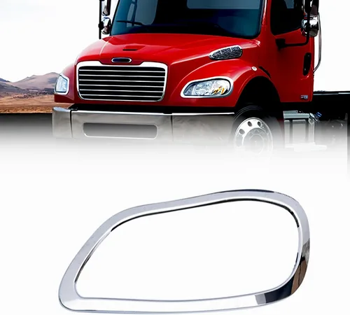 Miniatura 2 de Torque Par de biseles cromados para faros delanteros de repuesto para Freightliner M2 M-2 100 106 112 de clase ejecutiva para camiones de clase