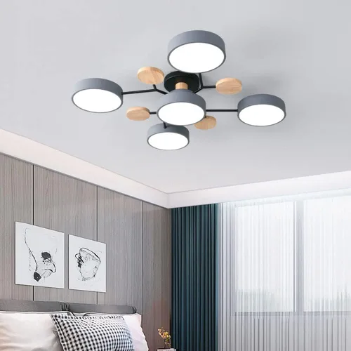 Miniatura 2 de Lámpara de techo LED moderna, lámpara LED regulable de 55 W, lámpara de techo moderna de montaje empotrado, lámpara de techo de madera para sala
