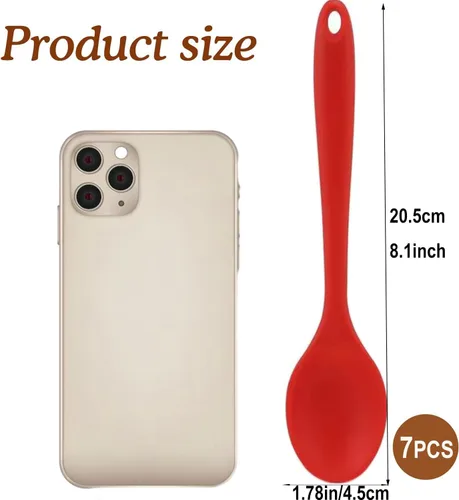 Miniatura 2 de Vituer - Juego de 7 cucharas de silicona para servir, resistentes al calor, cucharas de cocina antiadherentes para cocinar, cucharas de servir