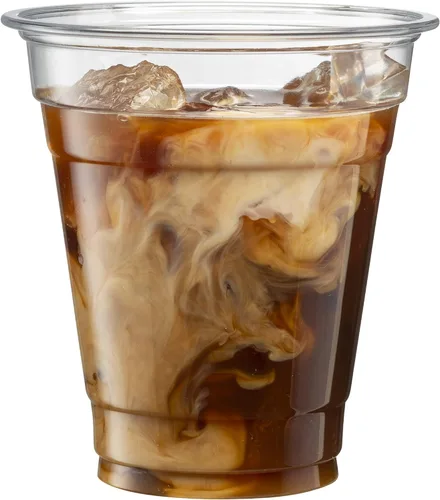 Miniatura 7 de ELEGANT DISPOSABLES Vasos de PET transparentes con tapas planas para café helado (12 onzas)