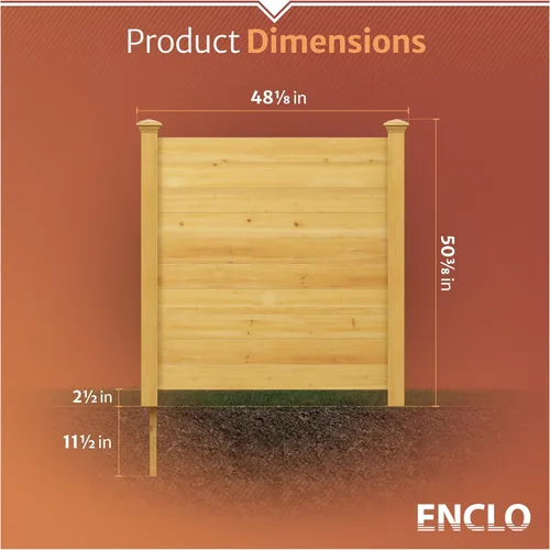 Miniatura 6 de 4 pies de alto x 4 pies de ancho (2 paneles) Enclo Premium pantalla de privacidad de madera sin excavación, ideal para pared de privacidad al aire