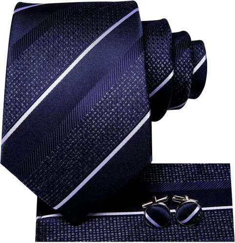 Miniatura 79 de Dubulle Corbata tejida de cachemira para hombre y gemelos de pañuelo para hombre, conjunto de gemelos para boda formal y negocios