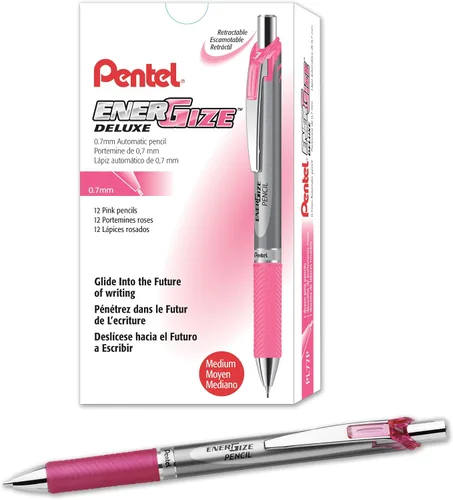 Miniatura 3 de Pentel EnerGize - Portaminas (0.028 in), detalles azul cielo, caja de 12 (PL77S)