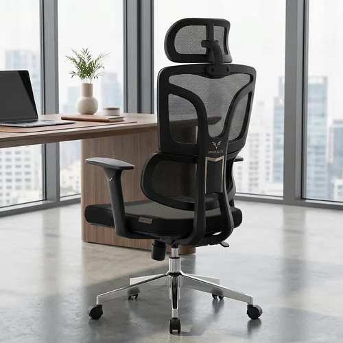 Miniatura 3 de Ergonomic Office Chair with Footrest, High Back Mesh Desk Chair with Adjustable Lumbar Support, Reclining Computer Chair with Headrest & Armrests