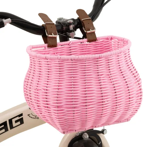 Miniatura 10 de Cesta de bicicleta para niños, canasta delantera para bicicleta para niños, pequeña cesta de mimbre para niños y niñas, cesta pequeña de mimbre