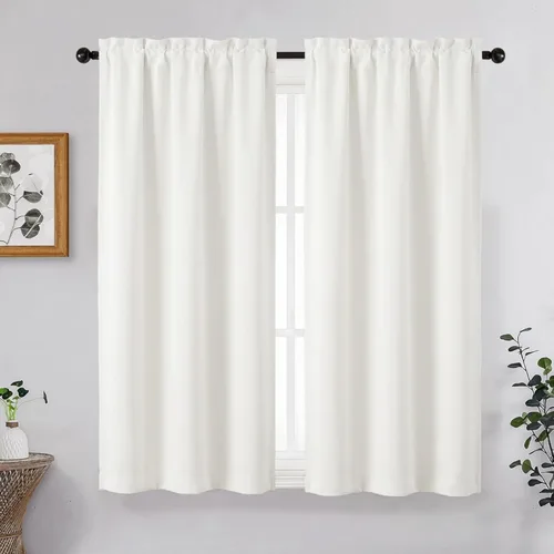 Miniatura 65 de OVZME Cortinas opacas turquesa para tratamiento de ventanas pequeñas, cortinas cortas con bloqueo de luz para ventana de cocina sobre el fregadero