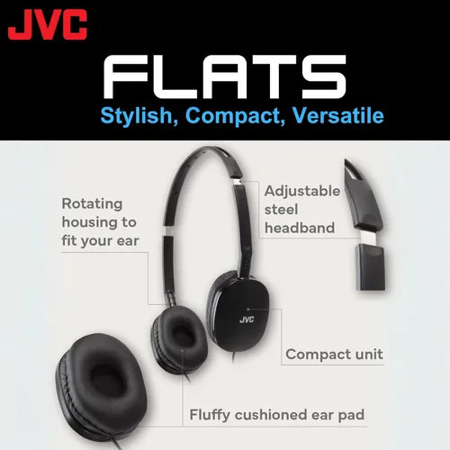 Miniatura 2 de Auriculares JVC al oído con cable - Diseño plano y plegable - Controlador de 30mm para un sonido potente - Almohadillas suaves para la comodidad