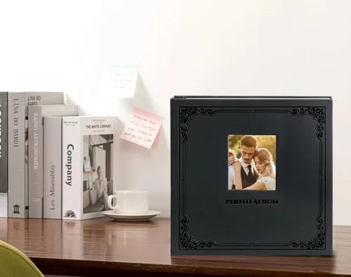 Miniatura 5 de Álbum de Fotos Zoview Art Puede Contener Fotos de 3X5 4X6 5X7 6X8 8X10, Álbumes de Recortes DIY Magnéticos Autoadhesivos (Negro, Grande)