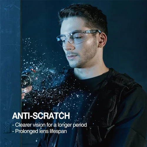 Miniatura 4 de DEX FIT Gafas de seguridad SG210N – Antivaho y resistentes a los arañazos Z87.1 protección ocular, patillas ajustables y agarre antideslizante