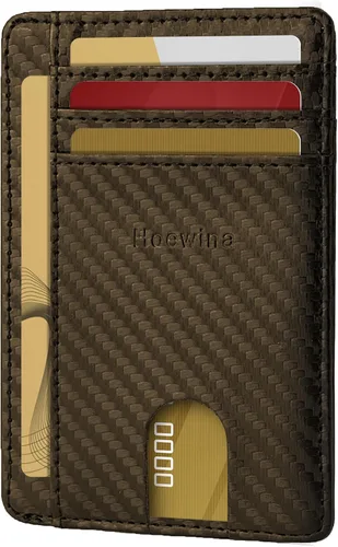 Miniatura 25 de Hoewina Cartera delgada para hombre, bolsillo frontal minimalista con bloqueo RFID, billetera de cuero delgada para tarjetas de viaje, regalos
