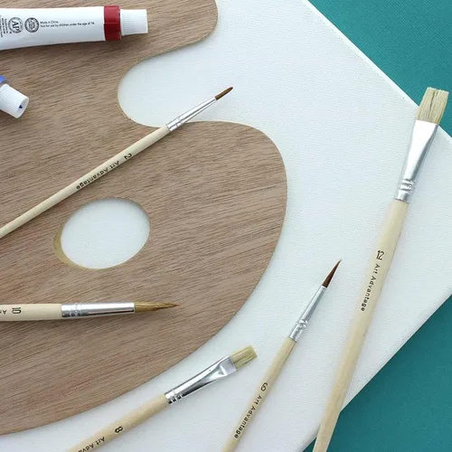 Miniatura 3 de Art Advantage paleta de madera con 12 pinceles.