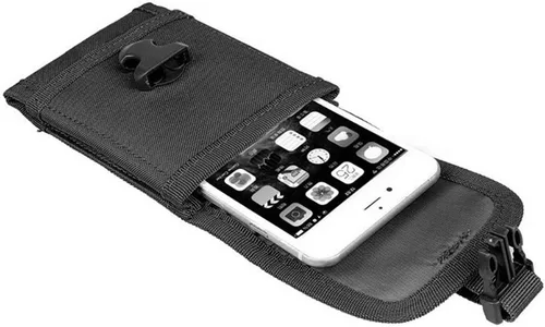 Miniatura 4 de Bolsa De Cintura De Nylon Táctica Para IPhone 11 Pro X XS Max XR 7 8 Plus 6 6S - Negro