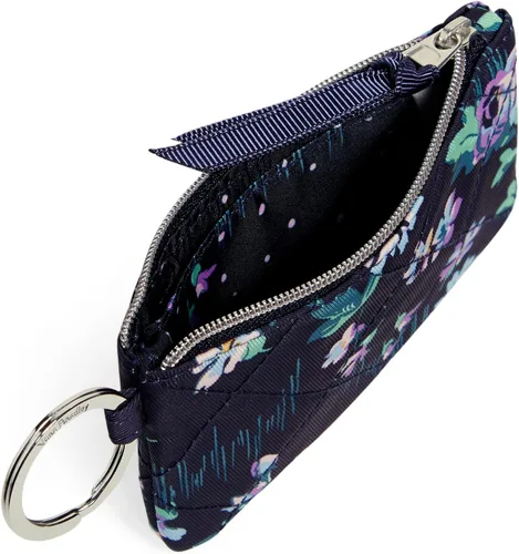 Miniatura 2 de Vera Bradley Cartera de identificación con cremallera de sarga de rendimiento para mujer, Azul marino(Navy Garden)