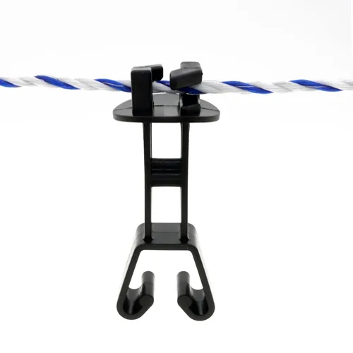 48 aisladores eléctricos extendidos para valla eléctrica de alambre de polietileno o cuerda de polietileno, color negro