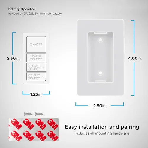 Miniatura 6 de Enbrighten Control remoto de sincronización de un solo toque, interruptor de luz adicional para luces debajo del gabinete, control remoto