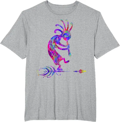 Miniatura 48 de Native American Kokopelli With Feather 2 - Camiseta Fan Fun, Negro, S