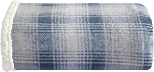 Miniatura 10 de Eddie Bauer - Manta, ropa de cama reversible de sherpa súper suave y forro polar cepillado, mantas ideales para sofá, diseño de hogar a cuadros