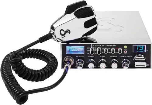 Radio CB profesional Cobra 29 LTD Chrome AM/FM - Fácil de operar, radio de emergencia, Canal 9 instantáneo, salida de 4 vatios, 40 canales