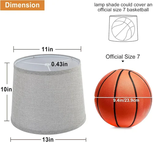 Miniatura 2 de Juego de 2 pantallas de lámpara gris, pantallas de tambor, pantalla de lámpara de 25.4 cm de altura, pantallas de lámpara para lámpara de mesa